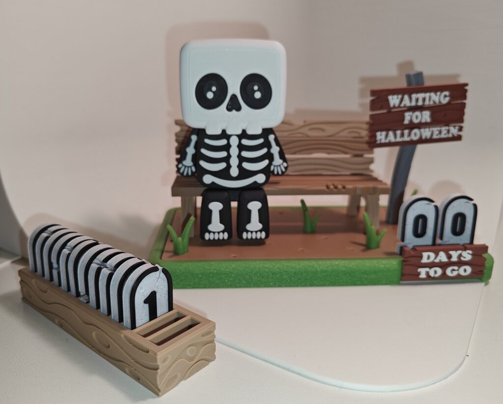Cute Halloween Countdown Skeleton, Reusable Days To Go Display
